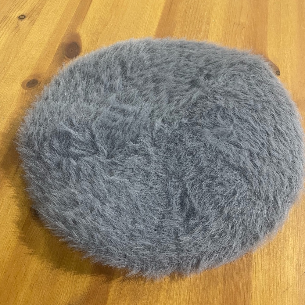 Gray Faux Fur Beret